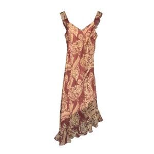 New York & Co Paisley Sleeveless Asymmetrical Midi Dress SZ 8 Boho Y2K Feminine